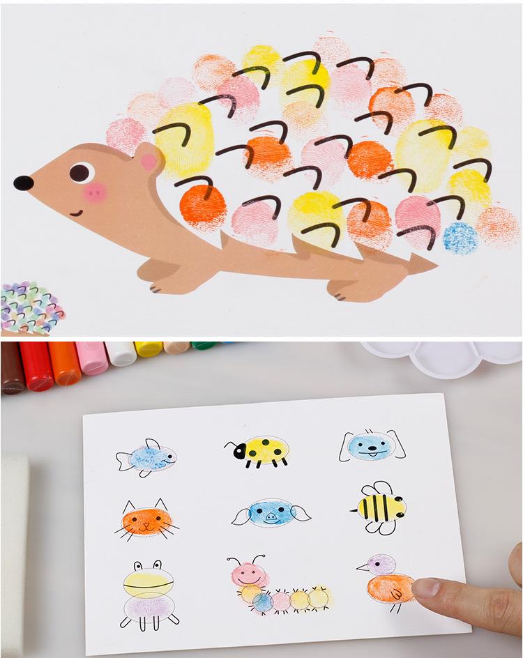 30pcs Children finger painting set early education DIY toys fun kindergarten gifts pigment Creative colorful printing pad toy