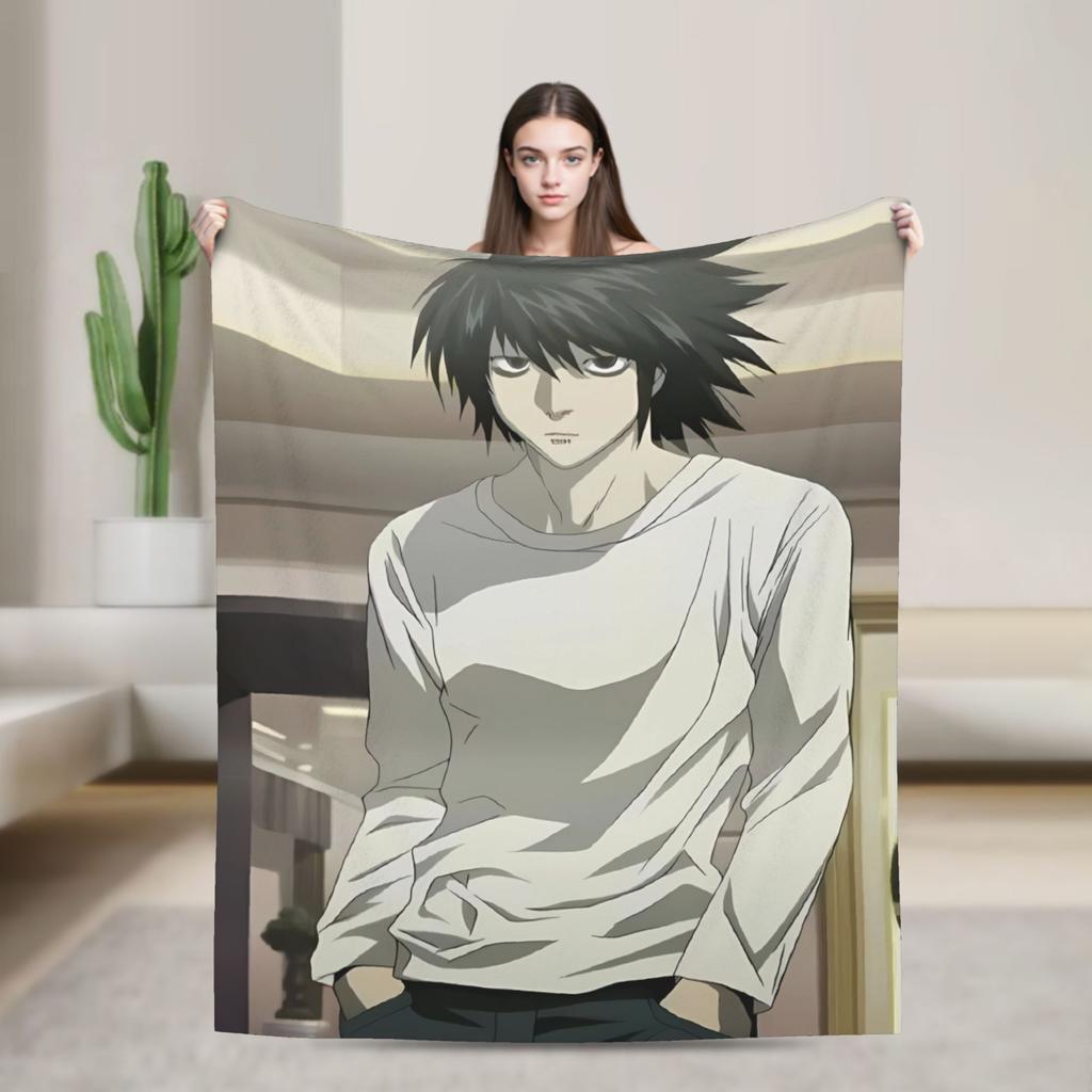 Death Note Manga Anime TV Show Poste Blanket Soft Street Trend Plush Throw Blanket For Bedroom Flannel Bedspread Bed Cover