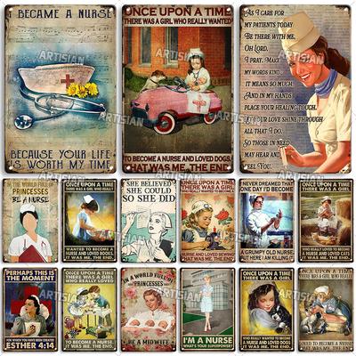Artisian Medical Metal Sign Nurse Veterinaian Tin Plaque Clinic Hospital Midwife Decorative Poster Wall Decor Garage Bar Pub