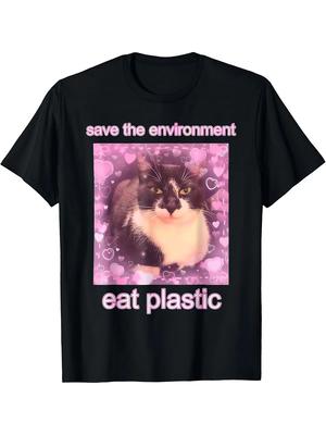 Bauchschmerzen Überlebender Katze Meme Lustiger Spruch Katzen Tiere Unisex T-Shirt