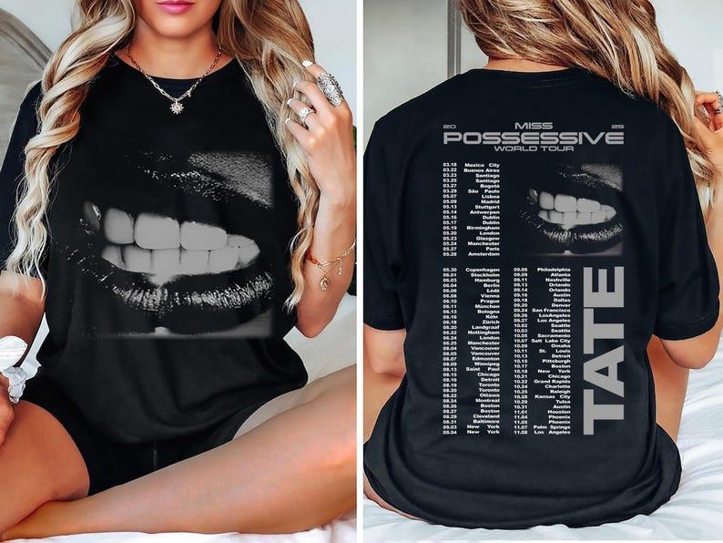 Tate McRae Concert TShirt Miss Possessive Tour 2025 Tee Unisex T-Shirt XL