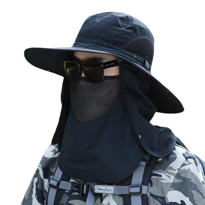 Men's Summer Fisherman Hat with Neck Shawl Sunscreen Mountaineering Hat Outdoor Fisherman Hat Fishing Breathable Shawl Sun Hat