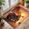 1PC Red Motorcycle Beach Sunset Cliffs Print Carpet for Living Room Bedroom Sofa Home Decor Rus Non-slip Floor Mat Luxury Gift