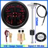 Red LED 85mm Gauge with Alarm 4 IN 1 Water Temp Meter/Oil Pressure/Fuel Gauge/Voltage+ 0-190 ohm Fuel Level Sensor 100-550mm 12V