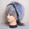 Winter Women Luxury Fur Hat Natural Fur Knitted Mink Fox Pom Pom Fur Hats With Balls Stylish Warm Fashion Girls Beanies Caps