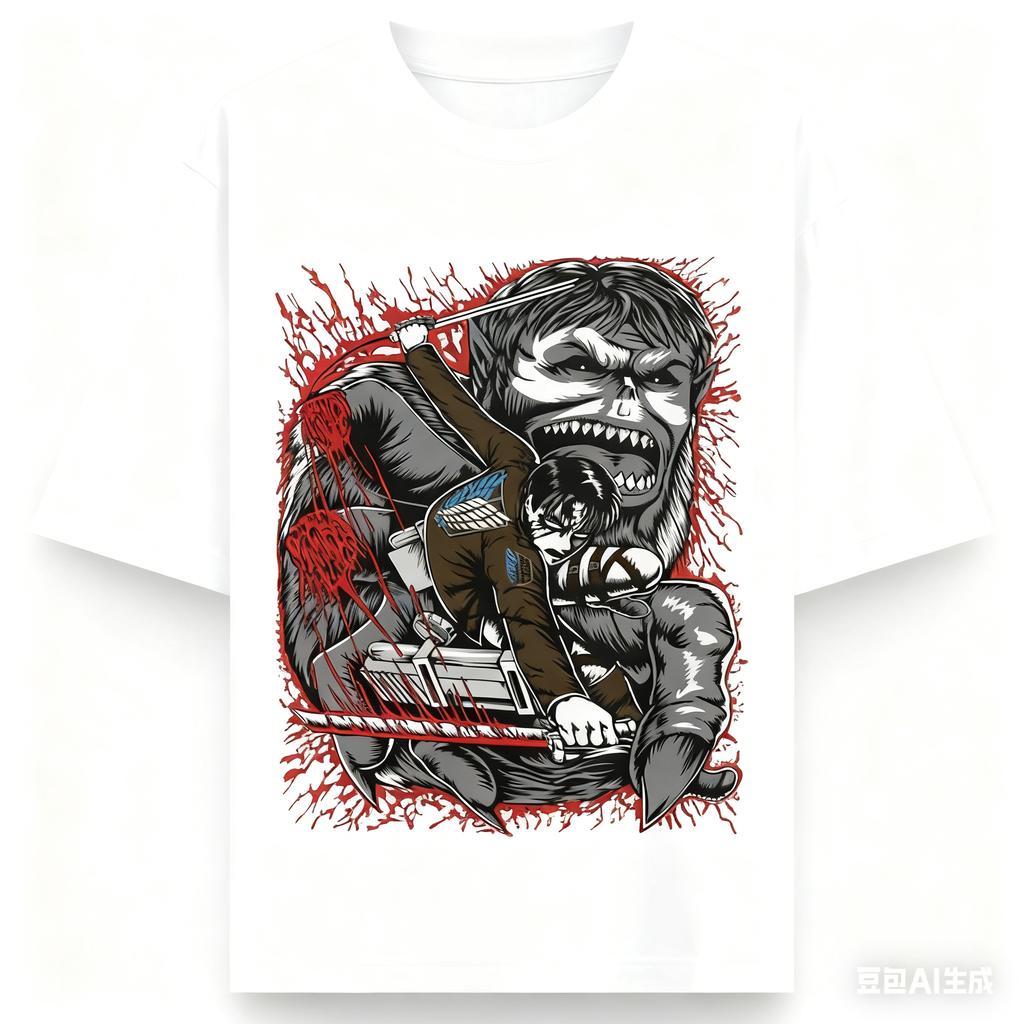 Attack on Titan AnimeZeke Jaeger Printing Oversized Cotton Tshirt Men and Women Harajuku Casual Summer Absorb Sweat Tee