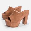 Zapatillas de Madera de Moda sandalias de plataforma para mujer chanclas de microfibra talla grande 36-43 slides madera tacones super altos gruesos zapatos mujer2025