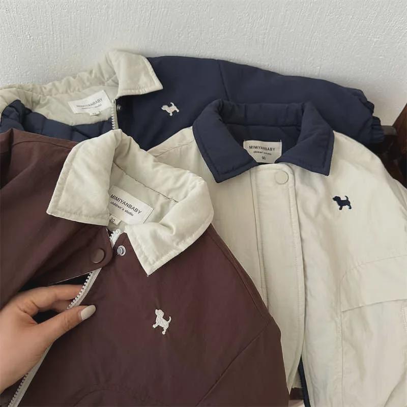 Kinder Cartoon Welpen Baseball Jacke: Trendige Baumwoll-Reversmäntel für Jungen und Mädchen - Herbst/Winter-Kollektion