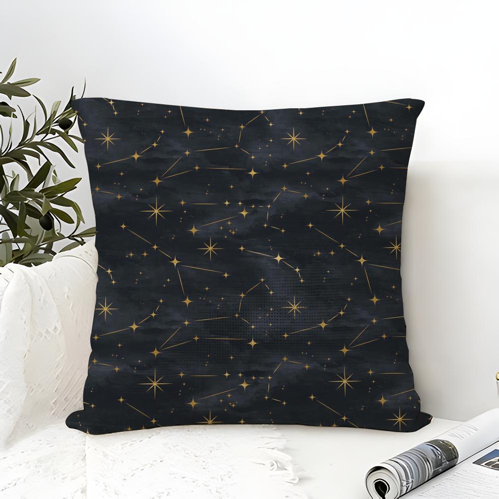 Dreamy Romantic Constellation Pattern Pillow Case Linen Pillow Case Sofa Home Decor Cushion Cover Cushion Cove