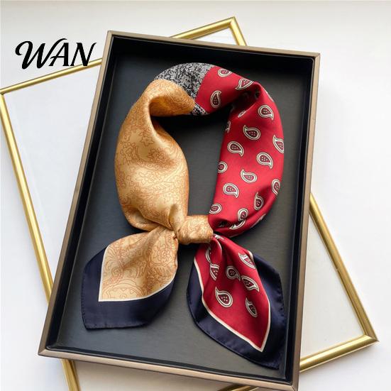 Professional Silky Neck Scarf Paisley Printing Smooth Texture Wrinkle-Resistant Windproof Collar Tie Imitation Silk Commuting Business Layering