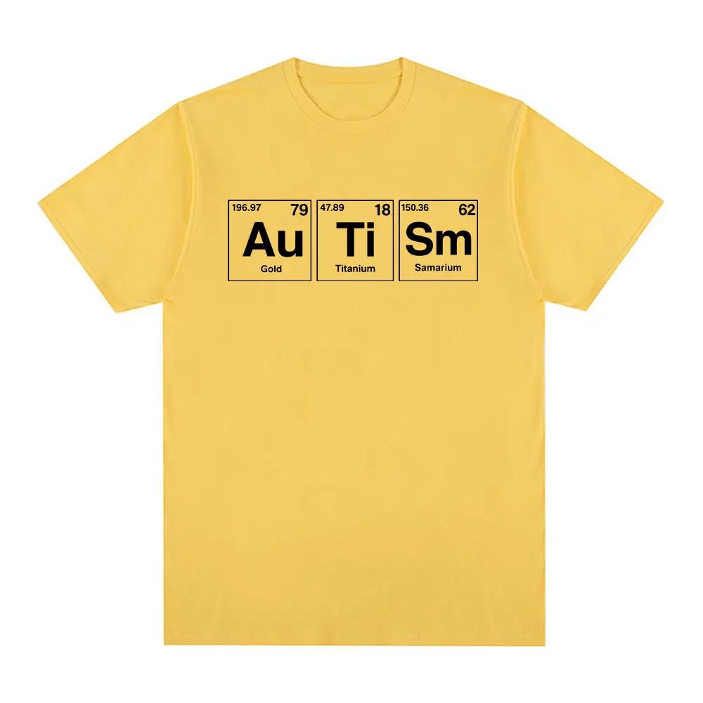 Autism Periodic Table Funny Meme T-shirts Men's Women Clothing Fashion Summer Short Sleeves T-shirt Cotton Casual T Shirts