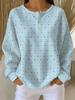 Women's waffle long sleeved T-shirt, made of soft, skin friendly, breathable fabric, comfortable, casual, versatile and stylish