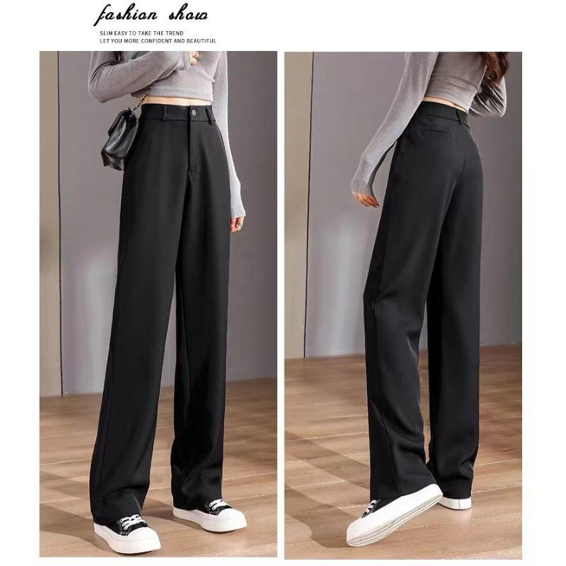 Black Suit Pants Women's Pants Pants Small Women's Pants Drape Straight-leg Pants Professional Pipe Pants Wide Legs