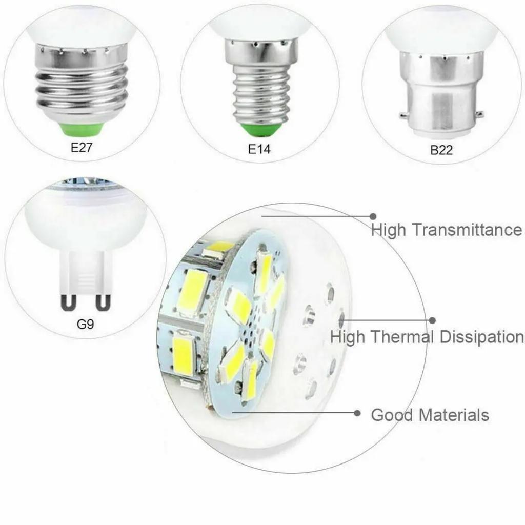 HOMZY 7-15W E27 LED Lamp E14 LED SMD5730 220V Corn Light Bulbs 24 36 56 72 LEDs Lamparas LED Chandelie for Home Decor Ampoule Led Light