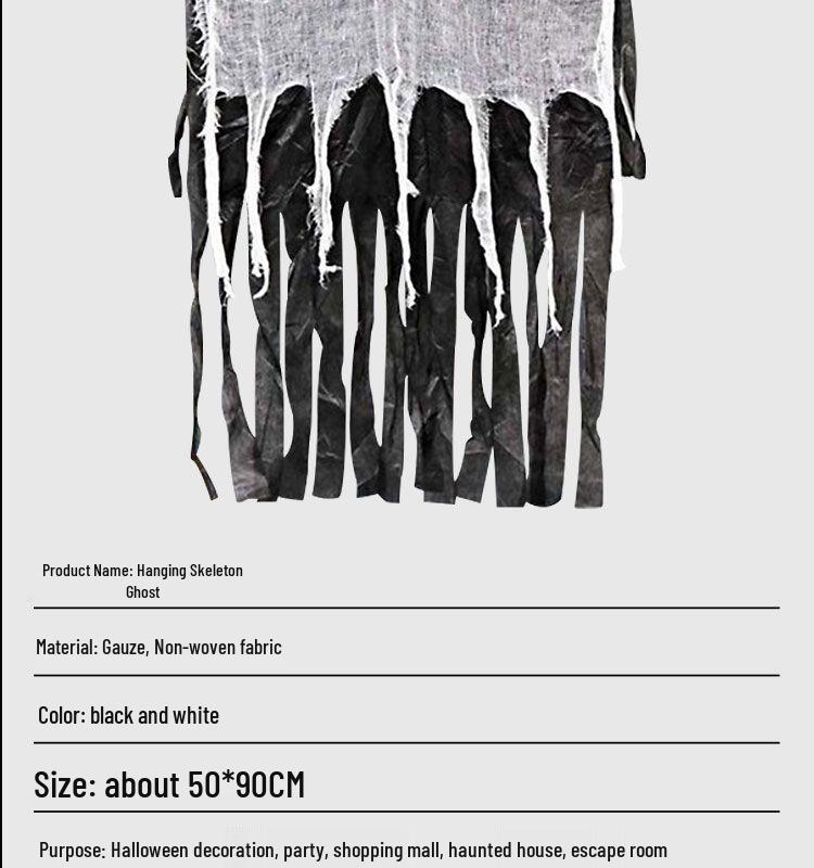 Halloweenské lebky gázové duchové závěsné ozdoby pro dekoraci strašidelného domu