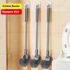 Stainless Steel Long-Handled Toilet Brush, Designed for Daily Cleaning of Toilets And Household Crevices, Featuring a Curved Brush Head