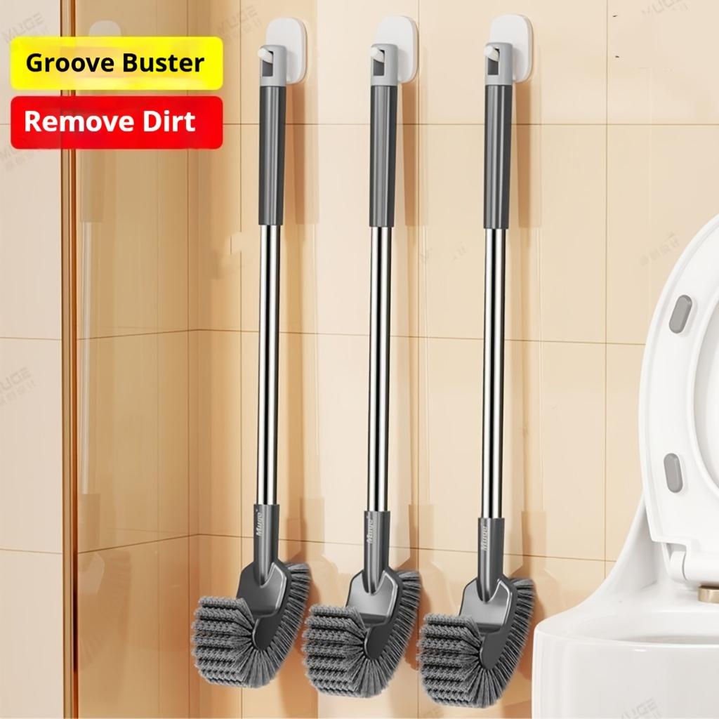 Stainless Steel Long-Handled Toilet Brush, Designed for Daily Cleaning of Toilets And Household Crevices, Featuring a Curved Brush Head