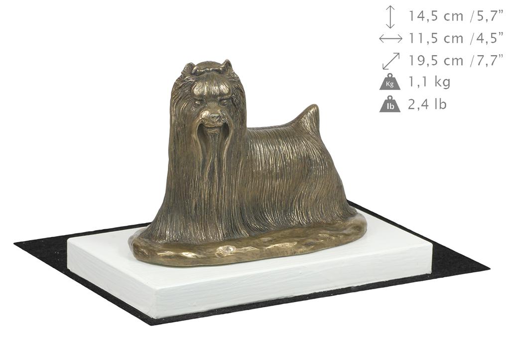 Yorkshire Terrier, York, Jork, Yorkie - Statuetka Psa, Figurka Na Białej Podstawie, Trofeum Na Wystawę Psów Marki Art-Dog