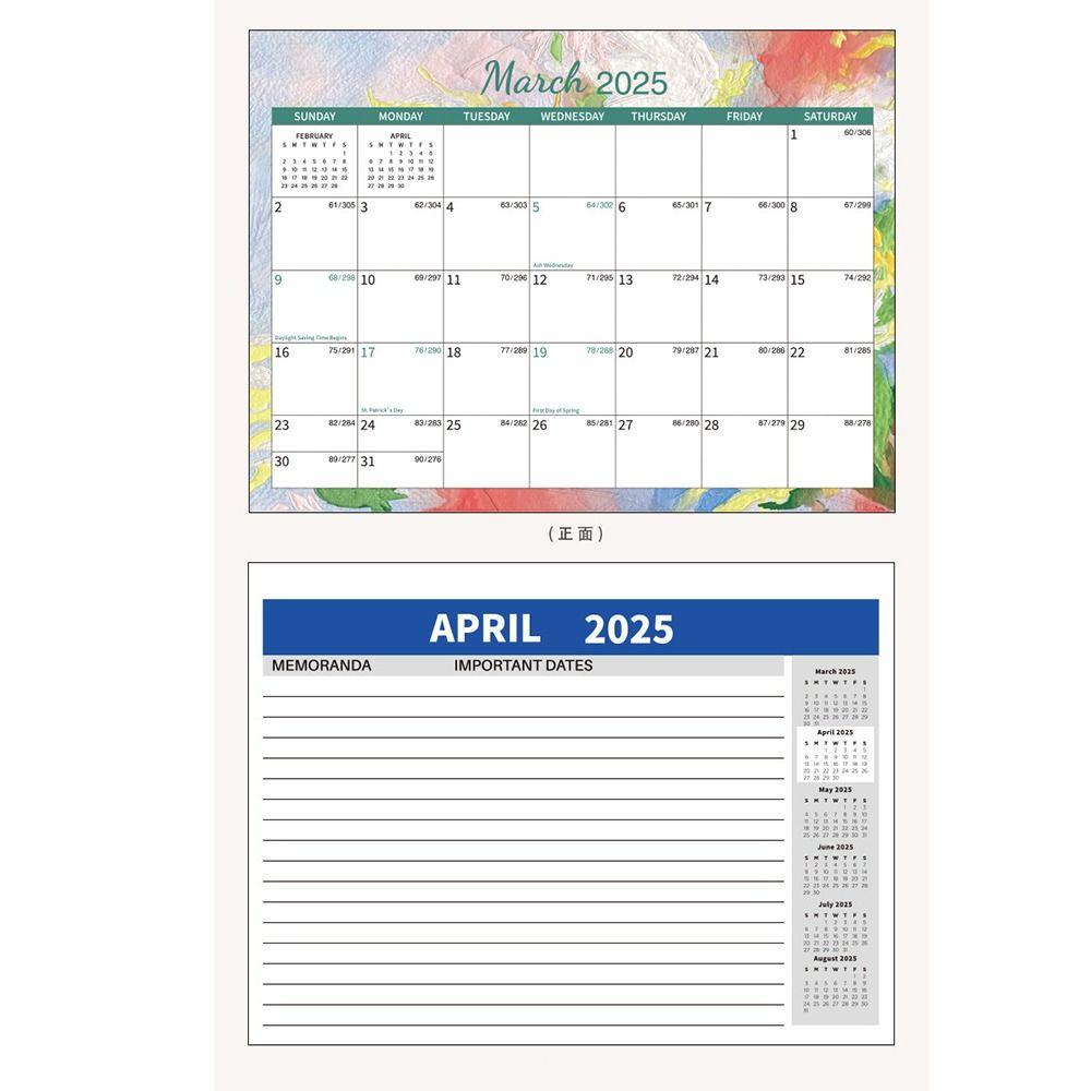 Efficient Scheduling English Desk Calendar 12-Month Table Planner Calendar Home Desktop