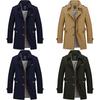 Men's Winter Mid-long Jacket Stylish Casual Overcoat With Lapel Collar And Epaulet Design