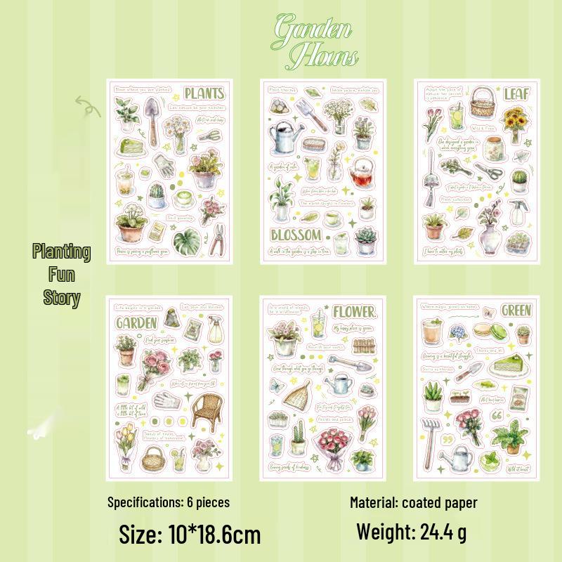 Yu Xian Life Wandering Sticker Set: Retro Journal Collage, 6 Sheets, 4 Styles