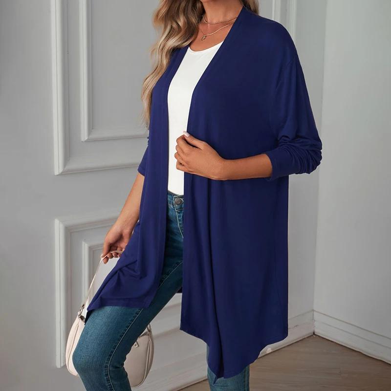 Cardigan Sottile Lungo da Donna Autunno Estate Maglione Cardigan Femminile Manica Lunga Cappotto Giacca Sciarpa Casual da Donna Capospalla