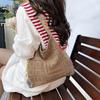 Large Capacity Fashion Cut-out Boho Tote Bag Trendy Floral Crochet Handmade Knitted Bag Vintage Multicolor Hollow Out Handbag