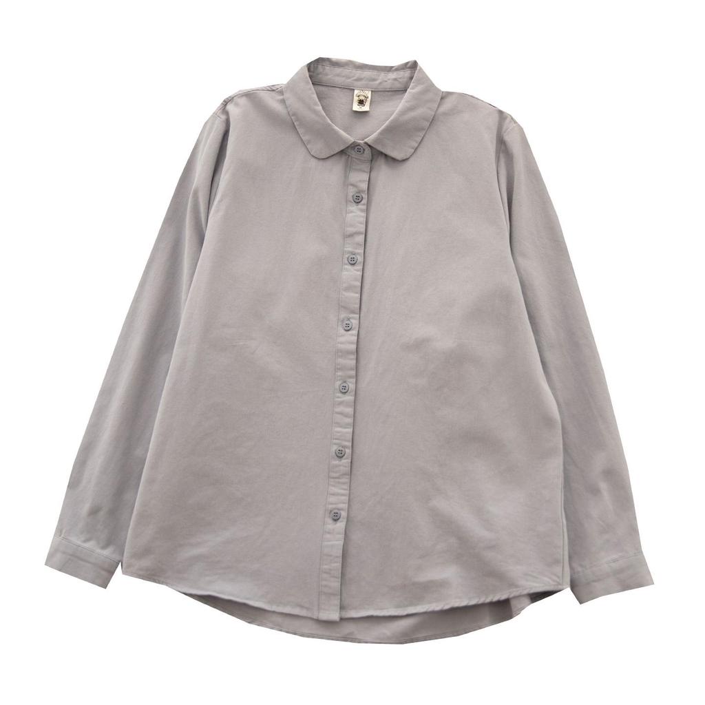 Korean Style Autumn Casual Doll Collar Long Sleeve Shirt