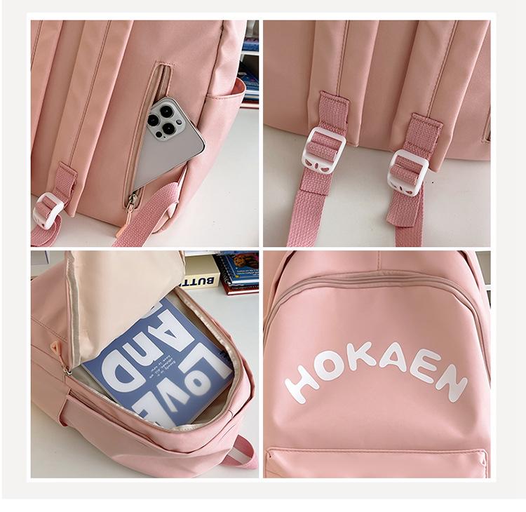 Japanese Minimalist Style Cute Girl Backpack: Available In Large and Small Sizes for Middle/High School Students and Women's Travel.