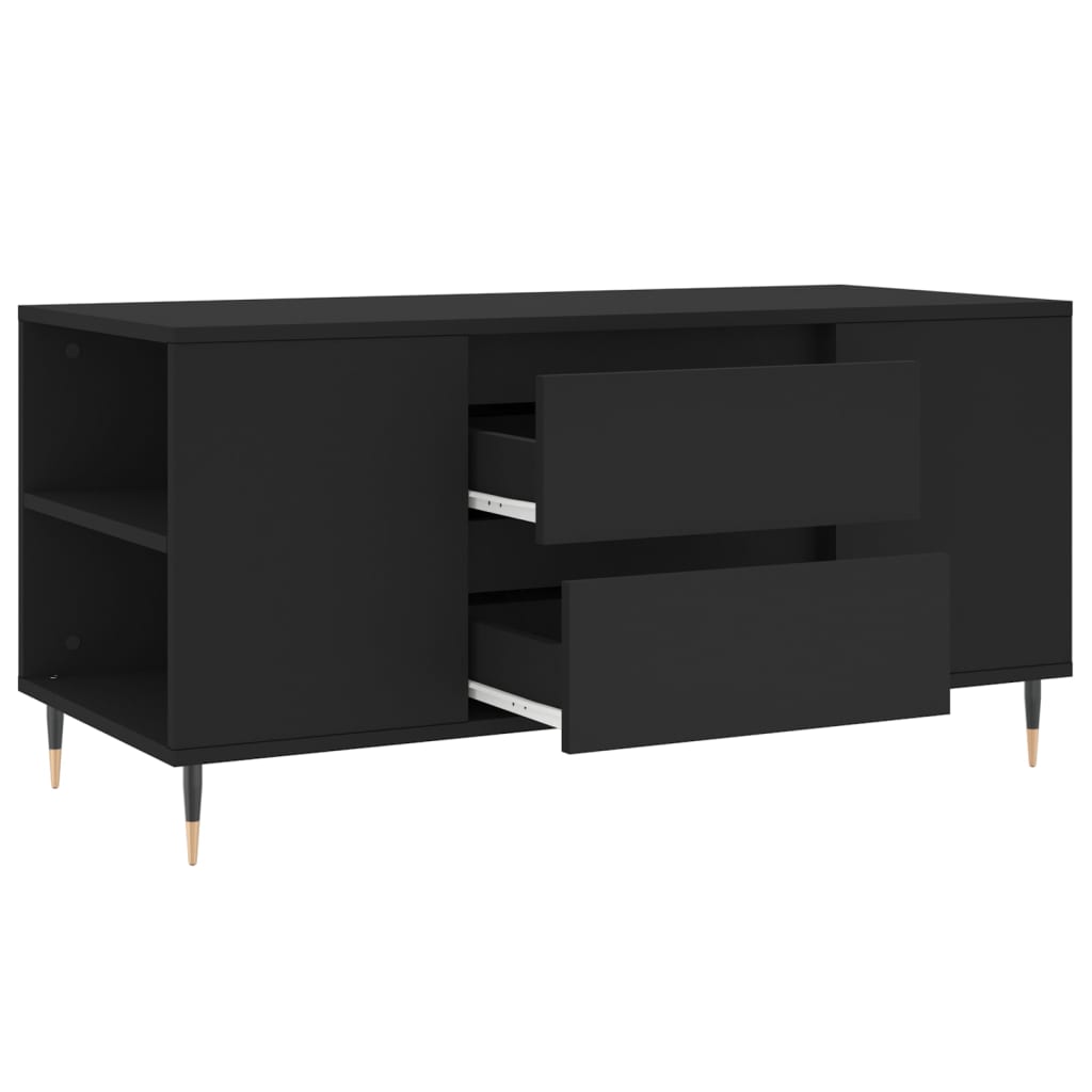  Coffee Table, Black, 102x44.5x50 Cm, Wood-based Material