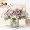 Artificial Peonies Bouquet 5 Heads Fake Flower Bouquet Realistic Faux Silk Flowers for Indoor Outdoor Home Party Decor Wedding