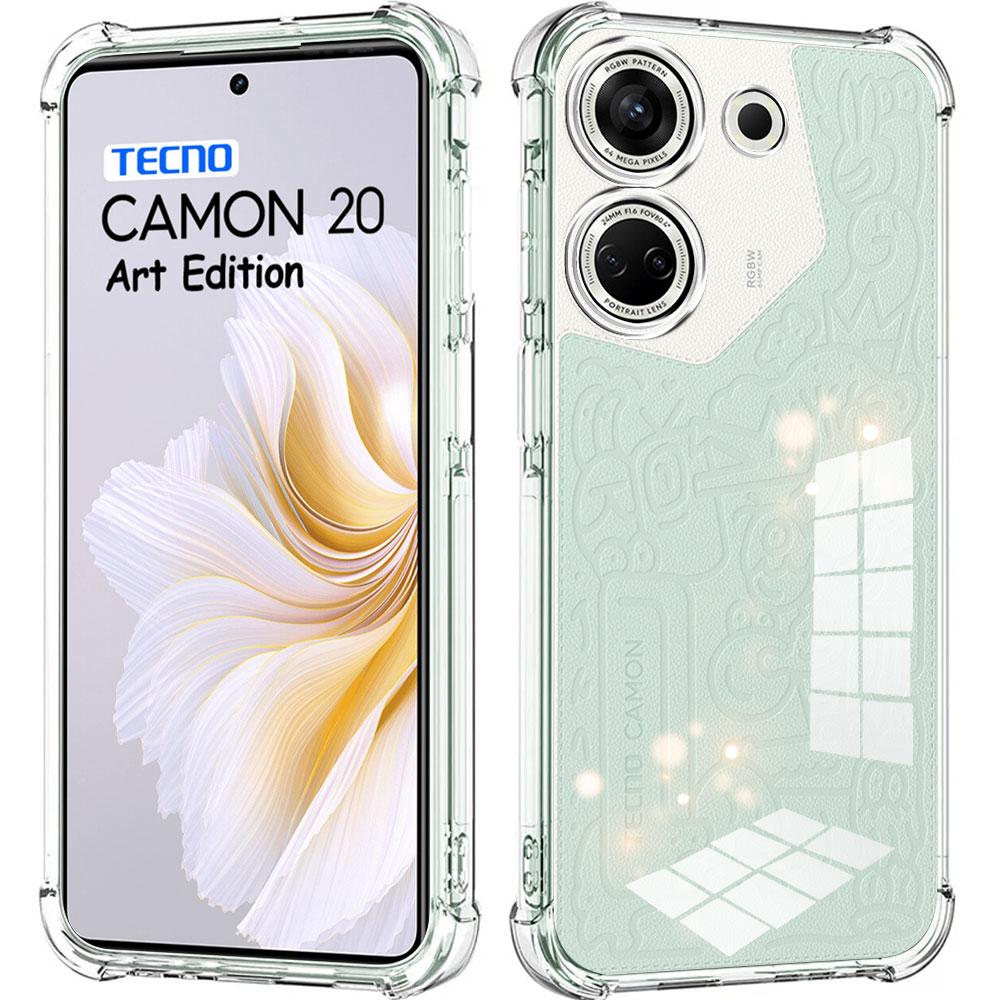 Shockproof Clear Phone Case For Tecno Camon 20 Pro 4G 20Pro 5G Case Soft Silicone Bumper For Tecno Camon 20 20s Pro Cover Fundas