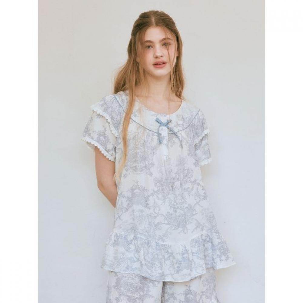 Lunaluz Women S French Twill Round Neck Short Sleeve Two Piece pajamaS