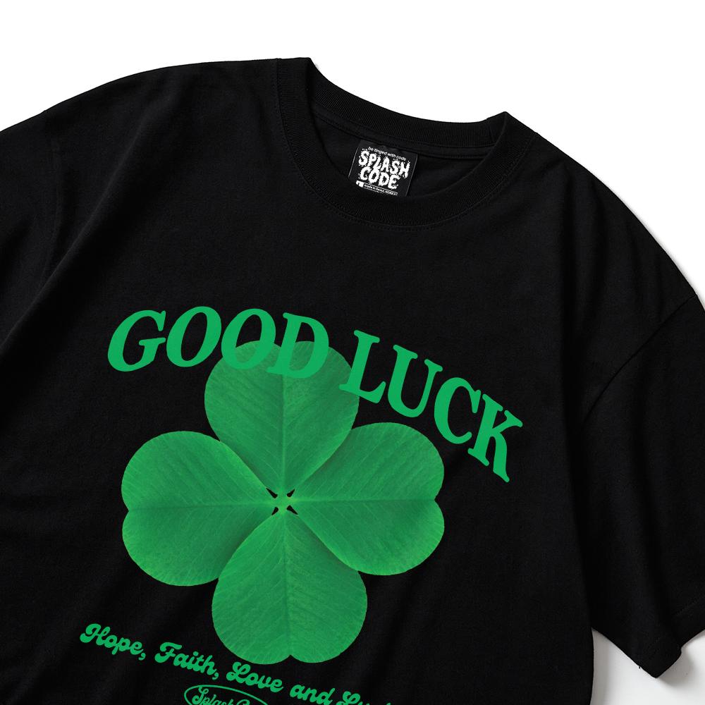 Seupeullaesikodeu Short Sleeve T-Shirt Black - Lucky Clover