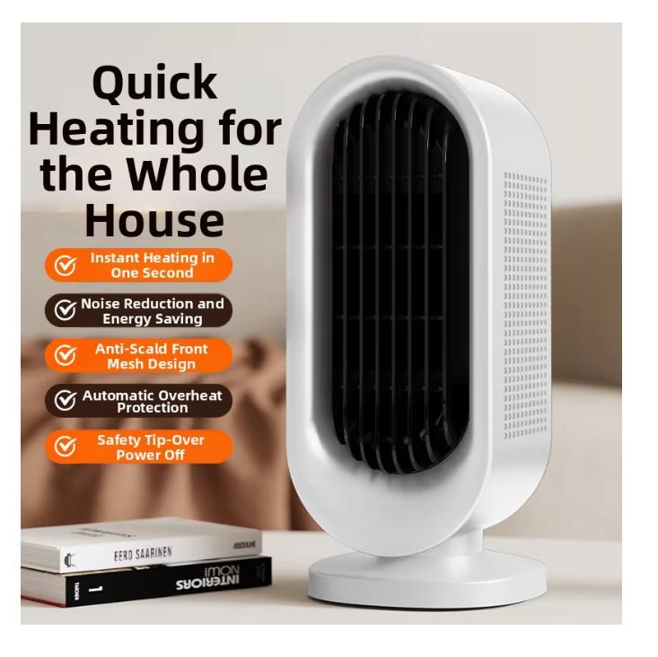 Heizlüfter für Innenräume Tragbar Elektrisch PTC-Heizung Schreibtisch Schnellheizung Schlafzimmer Büro Wohnzimmer Sofortige Heizung Heizlüfter