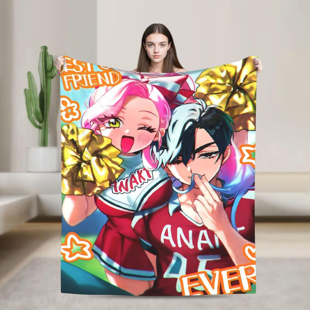 Soft Warm Blanket Decorative Alien Stage Manga Character Artwork Throw Blanket Flannel Bedspread For Couch Bed Sofa Bed Cover