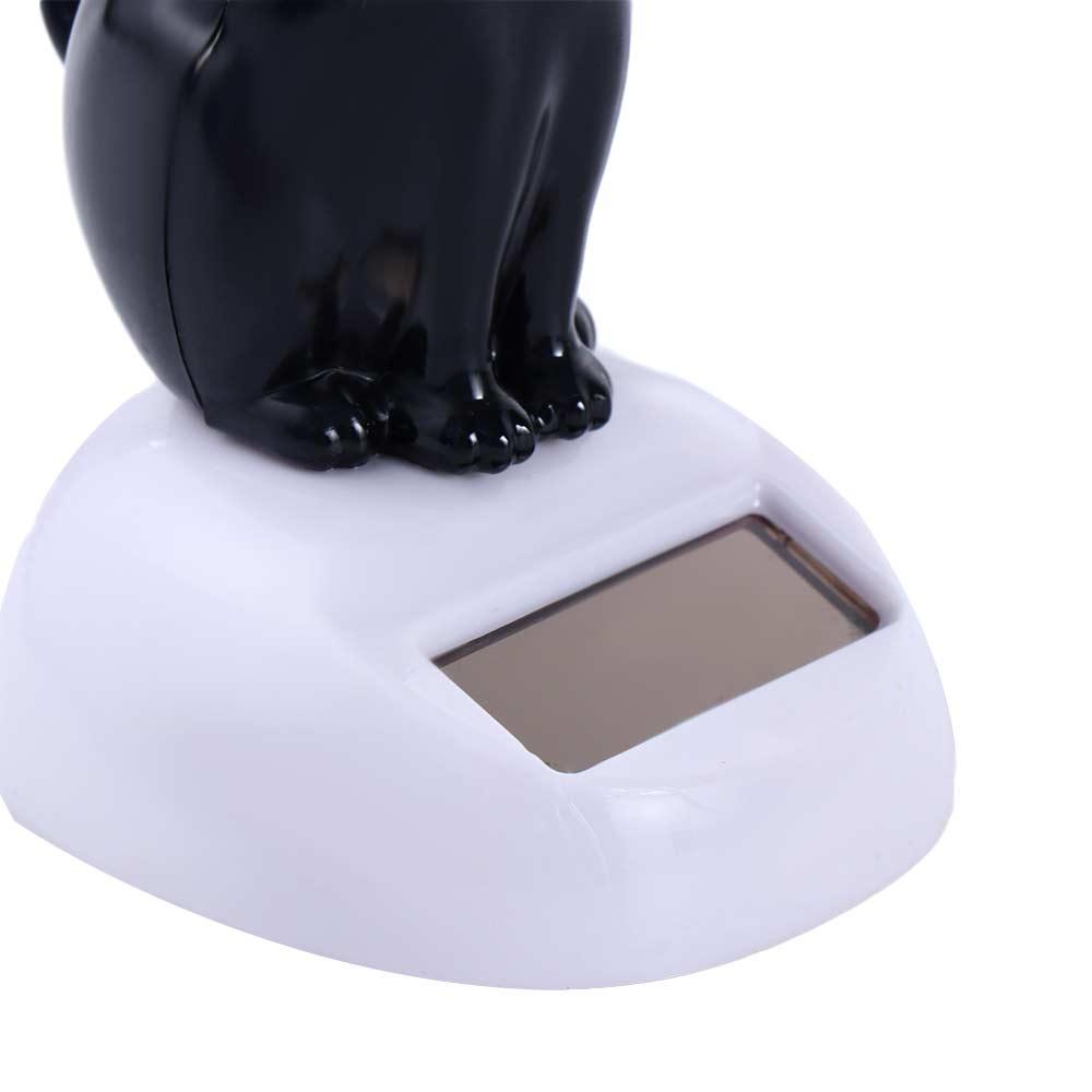 Ornament Solar Powered Black Shaking Head Cat Dancing Cat Figure Solar Toy Doll Bobble Head Doll