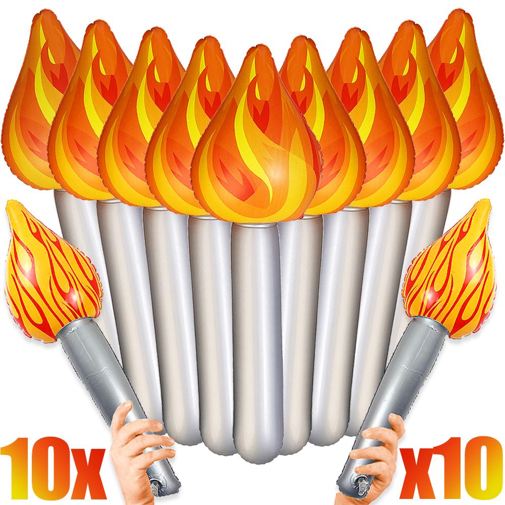 10/5/1Pcs Inflatable Torch Flame Toy Balloon Carnival Prizes Kids Theme Photo Props Sports Game Events Cheering Thunder Sticks