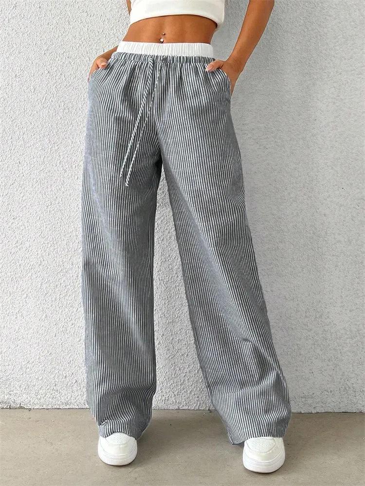 

Pants phumee Striped Wide Leg A2126 S чорний