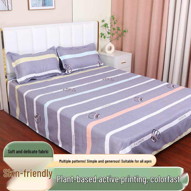 Cotton Dormitory Bedding Set: 3-Piece Quilt Cover and Single Sheet for Student Single Bed.