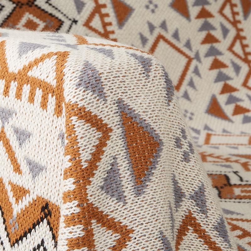 Скандинавское вязаное покрывало для дивана — фото 4