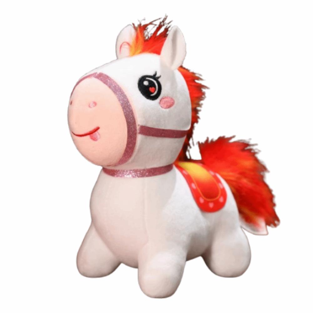 Cartoon Stuffed Animal Horse Fluffy Horse Zodiac Horse Plush Toy  Year of The Horse