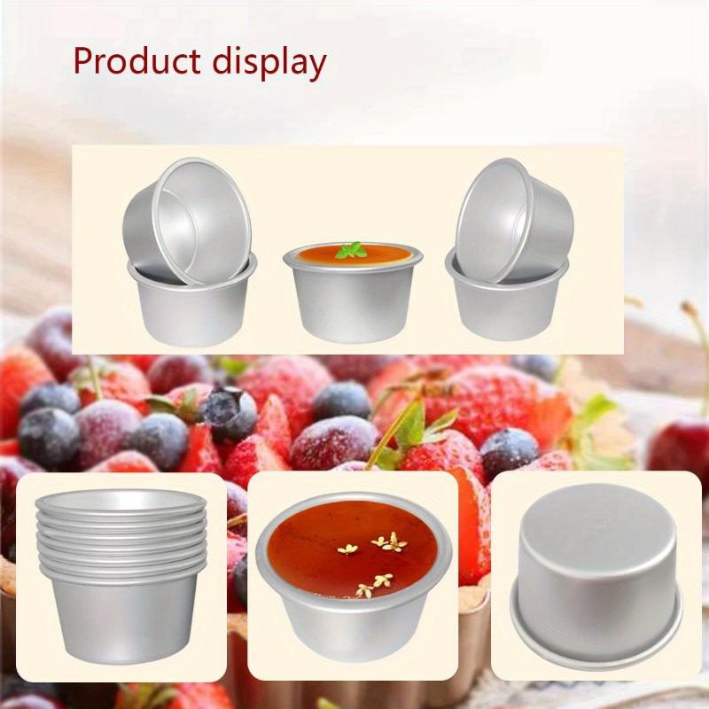 4Pcs Cake Bake Pan Non-Stick 3.7Inch Round Cake Tin Aluminum Alloy Cake Mold Pan Reusable Heavy Duty Cake Bakeware ONESIZE