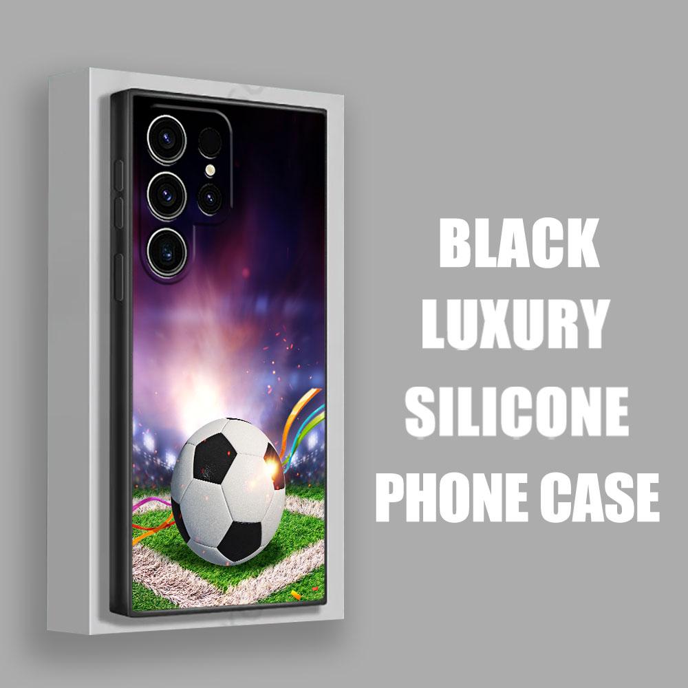 Football Soccer Ball Fire Un Rayo Balls S26Ultra Case For Samsung Galaxy S26 S25 S24 S23 S20 S21 FE S22 Ultra Plus 5G Soft Cover