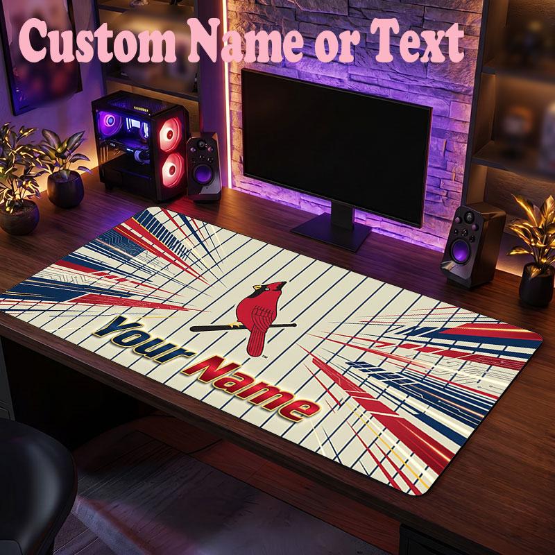 St. Louis Cardinals Customized Name Text Mouse Pad, Large Desk Mouse Mat Personalized Home Office Present