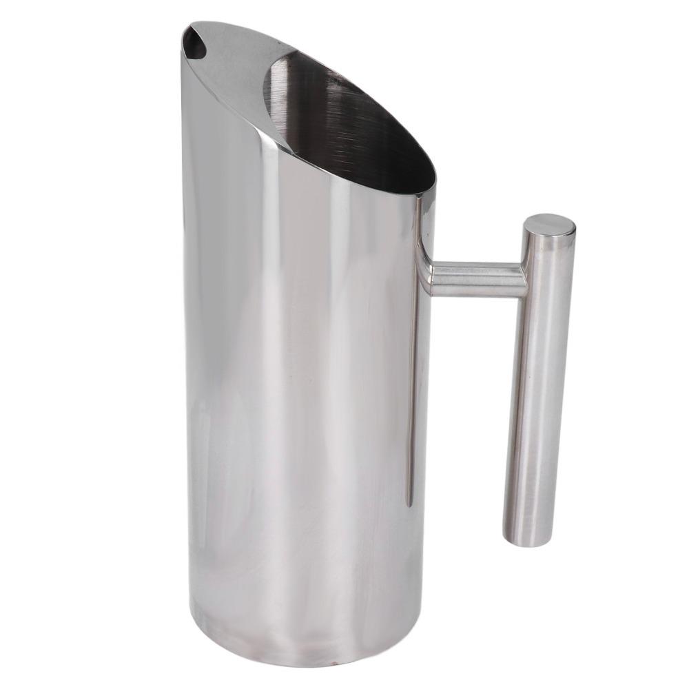 

Stainless Steel Material Stainless Steel Water Pitcher Ergonomic Handle Silver Stainless Steel Water Jug 1L Capacity Ice Guard