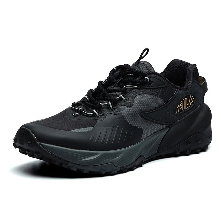 FILA Heritage-FHT Low Top Round Toe Fabric Synthetic Leather TPU Training Running Shoes Men sneaker Black A12M132209FBK