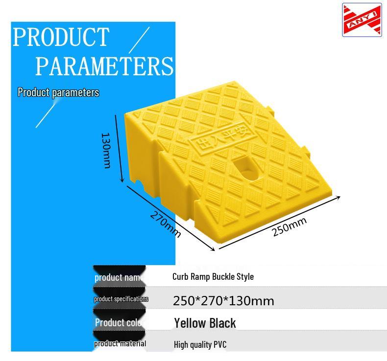 Portable Plastic Triangular Curb Ramp for Cars and Homes