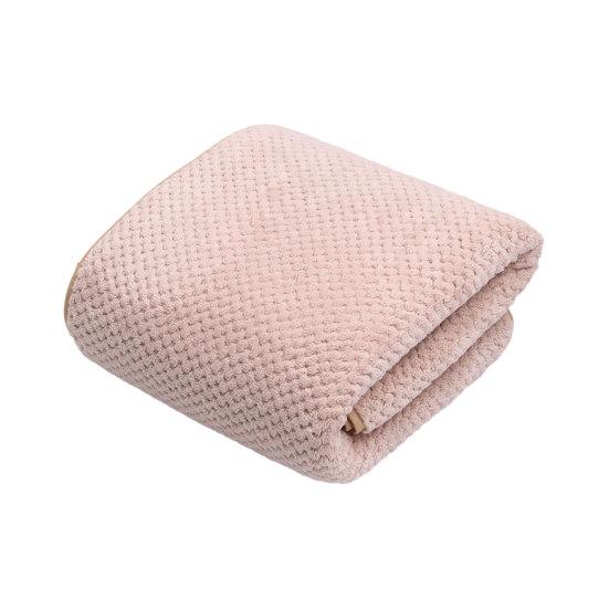Coral Velvet Bath Towel Highly Absorbent Stylish Striped Design Thick Plush