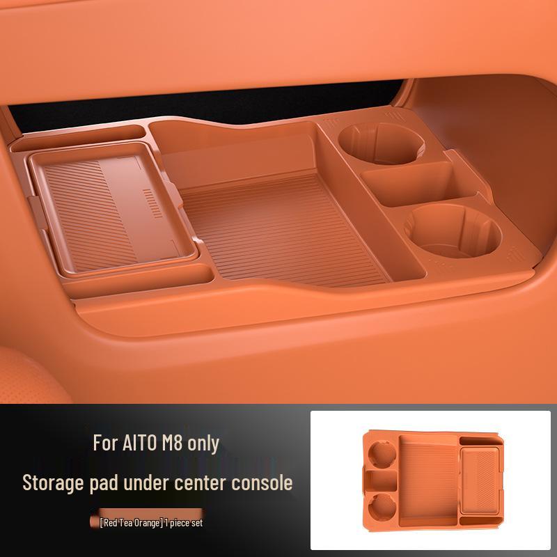 Compatible with 25 AITO M8 Models: Center Console Lower Glasses and Storage Box for Car Accessories